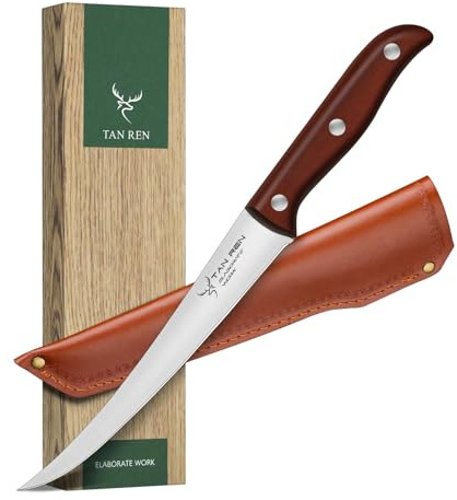 TAN REN Boning Knife 7 Inch, Stainless Steel Boning Knife for Meat Cutting