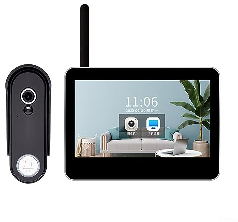 7 Zoll 1080p HD drahtlose Video-Türsprechanlage mit Kamera, Bewegungsmelder (PIR)