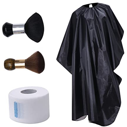 FRCOLOR Kit De Capes De Coiffure Pour Coupe De Cheveux Avec Brosse Plumeau Et Bandes Pour Cou Outils De Coiffure
