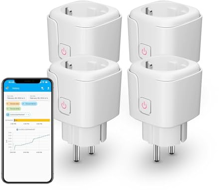 THIRDREALITY Zigbee Smart-Steckdose mit Stromverbrauchsmessung, 4 Stück (Typ F), 16A, Zigbee Repeater, ZigBee Hub erforderlich, kompatibel mit Home Assistant, Homey, SmartThings, Alexa, Hubitat