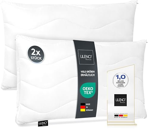 LILENO HOME Set med 2 kuddar på 50 x 70 cm – för säng eller dekoration – med dragkedja – tvättbar upp till 95 °C – för soffa och säng