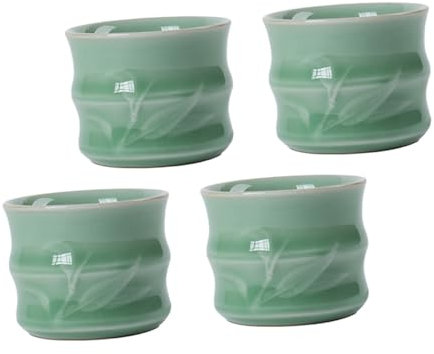 Ciieeo 4 Piezas Taza de té de Kung Fu porcelana taza de té de cerámica antiguo decoración vasos cafe taza de té del hogar accesorio de té copa individual Decorar Accesorios juego de té