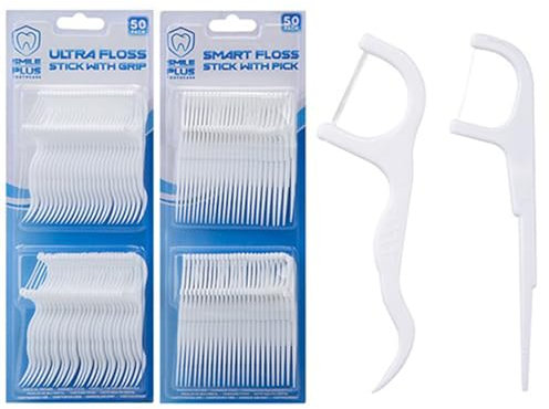 Ultra Lot de 50 bâtonnets de fil dentaire avec cure-dents antidérapant – Designs assortis, nettoyage et confort inégalés – Parfait pour un usage quotidien et les voyages