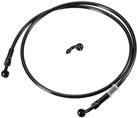 Hihaha Bremsleitung Motorrad Hydraulische Bremsleitung Ölschlauchrohr mit Banjo/Innen für ATV Motorrad Motocross/Langlebig 130cm Länge / 1 Satz