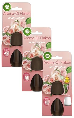 Air Wick Aroma-Öl Flakon – Duftöl Nachfüller für den Air Wick Diffuser – Duft: Beruhigende Rose – 1 x 20 ml ätherisches Öl (Packung mit 3)