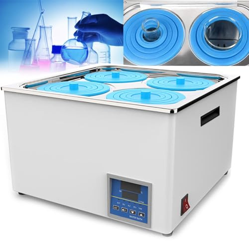 HDaspijh Bain-Marie De Laboratoire, Bain-Marie à Thermostat NuméRique, Bain-Marie Electrique à RéServoir IntéRieur en Acier Inoxydable, RT à 100 °C, Anti-BrûLure à Sec | Capacité 12L | 800W