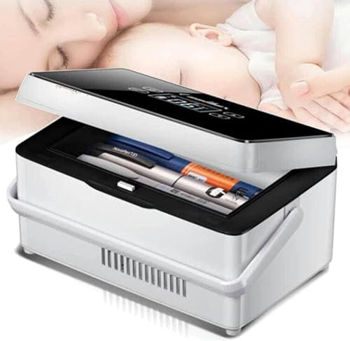 GZYHDC Scatola frigo per insulina Contenitore da Viaggio per Frigorifero per insulina, Frigorifero per insulina per farmaci Display a LED 0-18 ℃ Dispositivo di Raffreddamento per insulina, frigorif