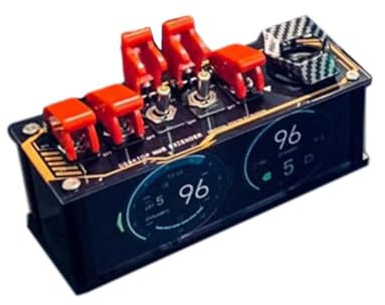 Switch originali per striscia USB retrò, hub di ricarica USB, docking station con interruttori, hub extender con interruttori per aeroplano e luci RGB controllate da app, 6 porte (rosso)