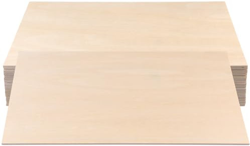 HONYUET 30PCS A4 Plywood Sheet, 300 x 200 x 1.5mm Basswood Wooden Sheet Board, Thin Wood Sheets for Engraving DIY Craft