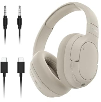 Belkin SoundForm Isolate Bluetooth Over-Ear Headphones - Hybrid Active Noise Cancelling Headphones - Wireless w/ 60H Playtime, Fast Charging & CloudCushion Ear Cups for Travel, Home, or Office - Sand