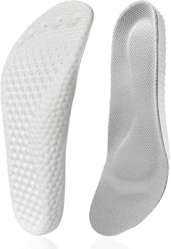 Solette en mousse à mémoire de forme pour femme et homme, Semelles de rechange pour baskets, bottes, chaussures de marche, respirant, amortissant (Gris/empreintes, 40.5/41 EU)