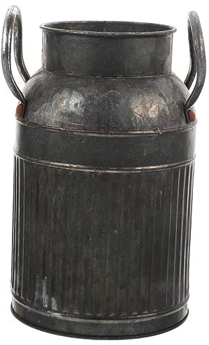Amosfun Rustic Metal Antique Flower Pot Large Outdoor Planter Handles for Garden