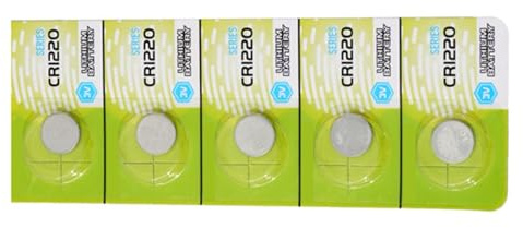 divuukyi Lot de 5 piles bouton CR1220 3 V au lithium pour appareils électroniques tels que jouets et calculatrices CR1220