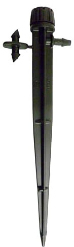 S&M 540066 – Estaca con gotero Regulable Entre 0 y 70 L/Hora, con un ángulo de riego de 180° | Presentación en blíster de 5 Unidades plástico Negro de Calidad