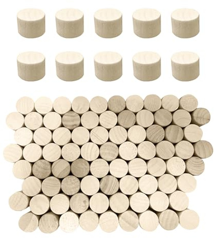ONEBO Natürliche Weichholzkorken, 80 Stück, 20 x 15mm, Holzstopfen, Rund, Holzschraubenlochstopfen, für Wein- und Bierflaschen, Möbelreparatur, zum Reparieren & Ausbessern von Holzoberflächen