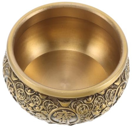 Abaodam Vintage Kupferschale Feng Shui Geldschale Messing Dekoartikel Zuhause Reichtum Wohlstand Münzhalter Elegante Wohnaccessoires Dekoration Fürs Home Office Tisch
