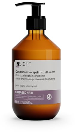 Insight Conditionneur de cheveux restructurant 350 ml | Traitement des cheveux abîmés et stressés par les traitements chimiques, intempéries et déshydratation | Emballage en