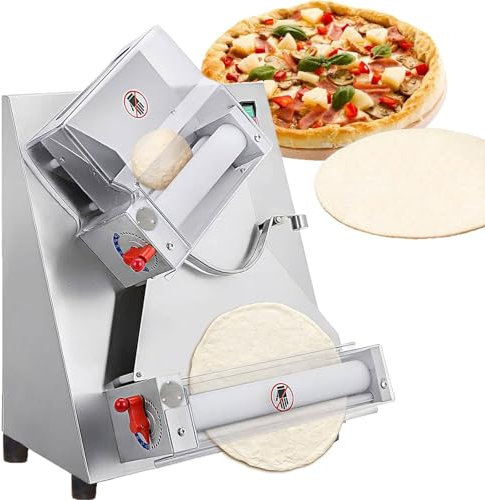 4-16 Commercial Pizza Dough Roller Sheeter,Dough Roller, Stainless Steel Adjustable Thickness Dough Machine, for Home and Commercial Use,30cm