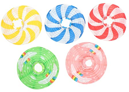 EPIGEIST 10stücke Wiederverwendbare Heißluftballon Papierlaternen Anhänger aus Papier und Eisen mit Dekorativem Effekt für Kindergarten und Weihnachtsdeko