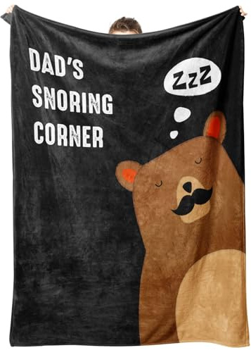 ALUNME Funny Papa Bear Throw Blanket, Summer Blanket Lightweight Breathable Plush Blanket for Couch Bed, Ideal for Dad Gifts and Summer Comfort, 50 x 60 Inch