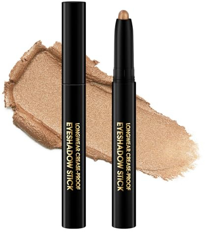 BUTBU Ögonskuggastift, matt och glansfull ögonmakeup, långvarig formel, krämig texturstift, mjukt och lätt att blanda, vattentät ögonskuggapenna, för fester och jul (01)