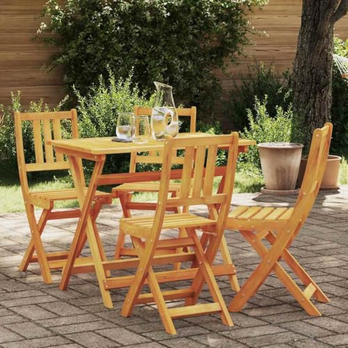 Frdhee Balkonstuhl Gartenmöbel,Gartenstuhl 4 pcs Braun 36 x 46 x 86cm Massivholz Akazie für Rasenfläche, Hof, Veranda, Arbeitsbereich, Eingangsbereich