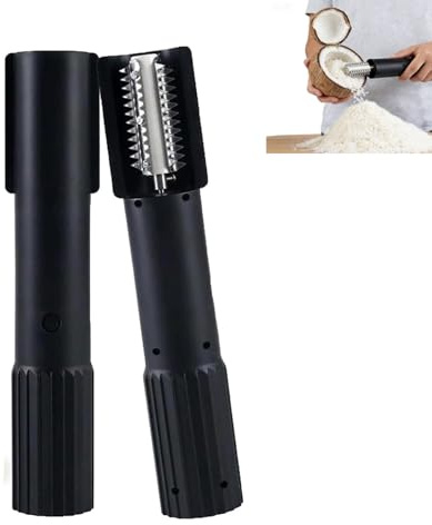 Electric Coconut Grater Machine, Portable Handheld Coconut Scraper Peeler Shredder, Rotating Coconut Electric Roller, Electric Fish Scaler, for Homemade Coconut Milk Desserts (Black)