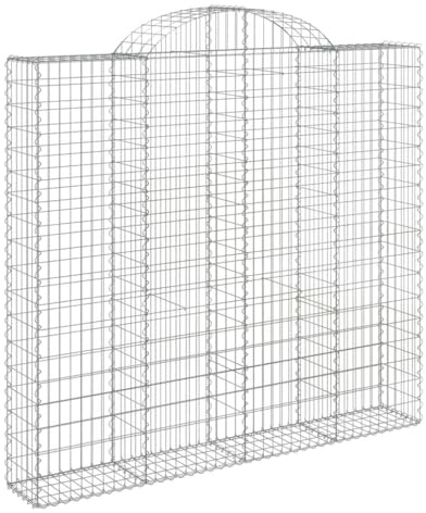 Jkghdrt Gabbioni con arco alto, 3 pezzi, 200 x 30 x 180/200 cm, in ferro zincato, per giardino e cestino per gabbioni, da riempire con pietre