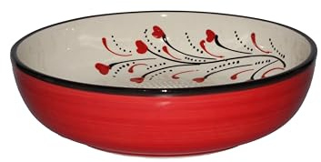 Beamel Home Plato Rallador Cerámica Hecho A Mano Diseño Decorativo Utensilio Cocina Arte Funcional Vajilla Artesanal (Corazones, XL)