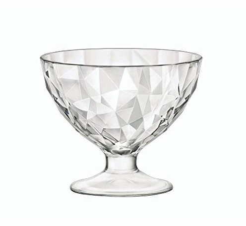 Bormioli Rocco 302253 Diamond Trasparente Eisbecher, Eisschale, 220ml, Glas, transparent, 12 Stück
