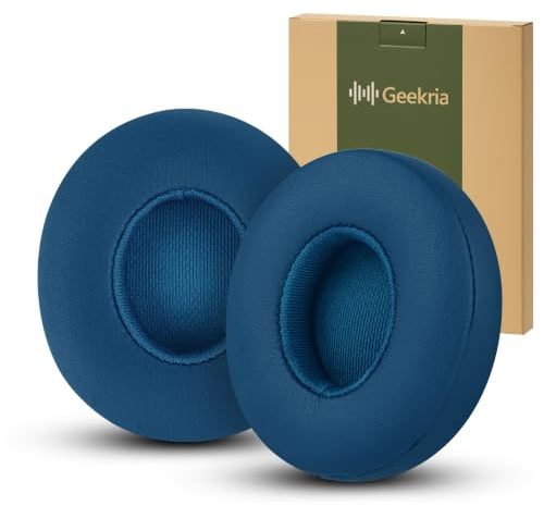 Geekria Replacement Ear Pads Compatible with Beats Solo 2 (B0534) & Solo 3 (A1796) Wireless On-Ear Headphones, Ear Cushions (Pop Blue)