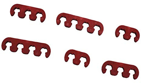 SDENSHI 6 Stück Zündkabel Trenner, Zündkerzen Draht Separator 7mm 8mm 9mm Universal Fit für Chevy Ford - Rot