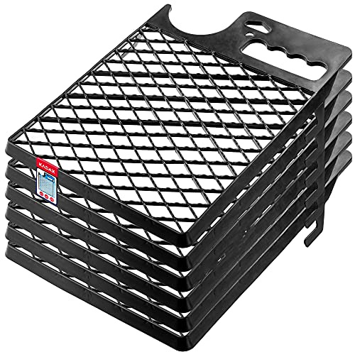 KADAX Paint Grid 30.5 x 23 cm, Reusable Scraper Grid for Paint Bucket and Paint Rollers, Wipe-Off Grid for Removing Excess Paint (Black, Set of 6)