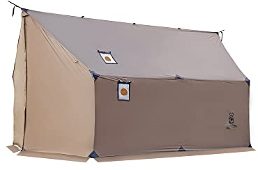 OneTigris TEGIMEN - Tenda grande calda per l'inverno, per campeggio, sopravvivenza, impermeabile, 3000 mm, per escursioni (marrone coyote