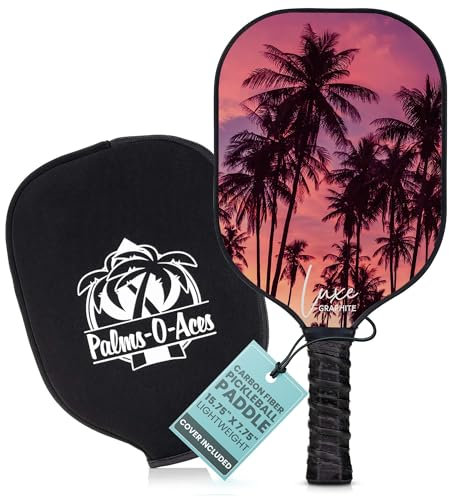 Palms-O-Aces Graphit-Pickleball-Paddel mit Abdeckung, erfüllt USAPA-Spezifikationen, leichter und langlebiger Schläger für Anfänger bis Profis, Schläger für Indoor- und Outdoor-Sport, einzeln