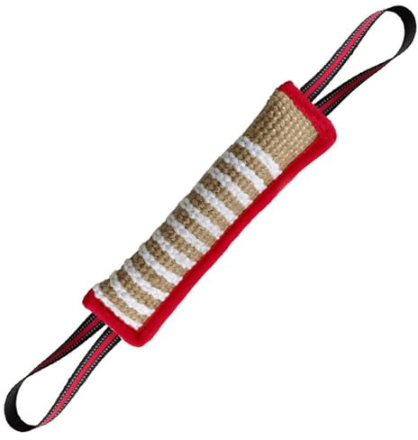 MiOYOOW Bogseringsleksak, hundbitkudde, valp jute bitleksak med 2 starka handtag för små medelstora hundar valpträning