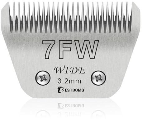 7FW Breite,abnehmbare Klingen für die Fellpflege von Haustieren,kompatibel mit den Schermaschinen Heiniger/Moser Max45/Andis/Oster A5,Schnittlänge 1/8 Zoll (3,2 mm)