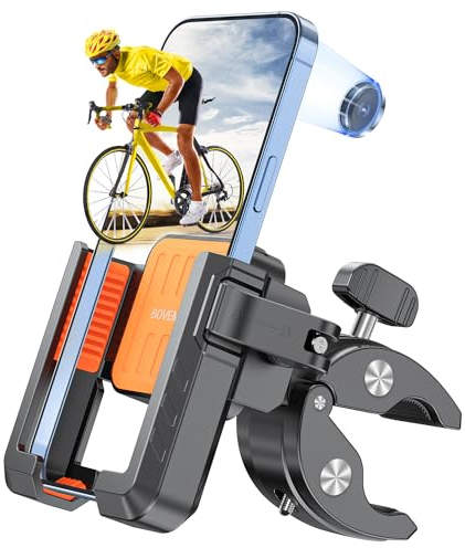 Bovemanx Handyhalterung Fahrrad, 【Radfahren & Aufnehmen Video】 2024 Universal Handy Halterung Fahrrad Lenker, Handyhalterung Motorrad für iPhone 16, Samsung S24,E Bike, Bicycle, Scooter(Red)