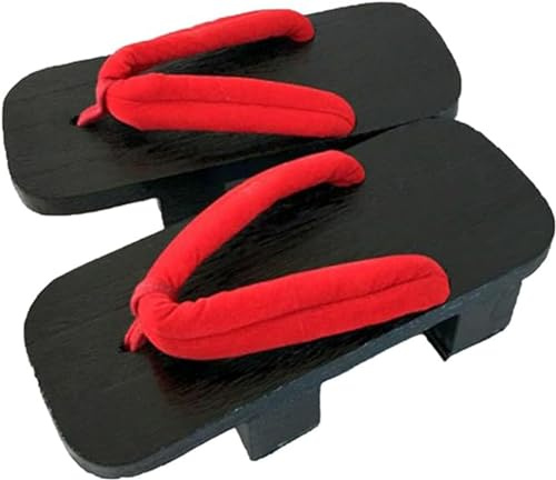 BYLUM Geta Sandales Femmes en Bois Geta Sandales Sabots Tongs Deux Dents Japonais Traditionnel Haut Talon Pantoufles Cosplay