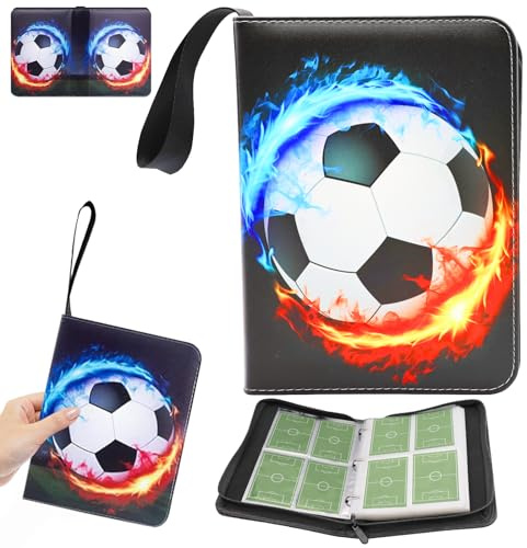 Fußball Sammelalbum, Sammelmappe Fussballkarten Sammelkarten Album Fussball | Fußballsammelalbum Karten 50 Seiten Kapazität für 400 Karten Fussballkarten Sammelalbum Fußball Karten Fußballkarten