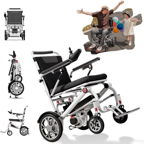 GHBXJX 150 KG Elektro Rollstuhl Faltbar Leicht Elektrorollstuhl 25km, Rollstuhl Elektrisch Tragbarer für Erwachsene und Senioren,Hohe Reichweite, All Terrain -Rollstühle, Sitz 45 cm,12ah