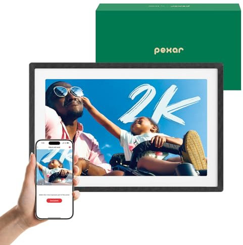 pexar by Lexar 2K Digitaler Bilderrahmen, FAZ Kaufkompass Testsieger, 11'' Anti-Glare IPS Touch Screen, Wi-Fi Digitaler Fotorahmen mit 32GB zum Verschenken