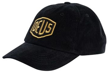 Deus Ex Machina Herren Shield Cord Dad Cap, Schwarz, Schwarz, Einheitsgröße