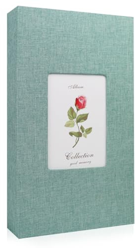 Andiker Fotoalbum, Fotoalbum, 6 x 4 cm, mit 14 x 9 cm, Fotofenster-Display für 300 Fotos, 33 x 18 x 5 cm, Leinen-Fotoalbum für Hochzeiten, Familientreffen, Festivals, um das Leben festzuhalten