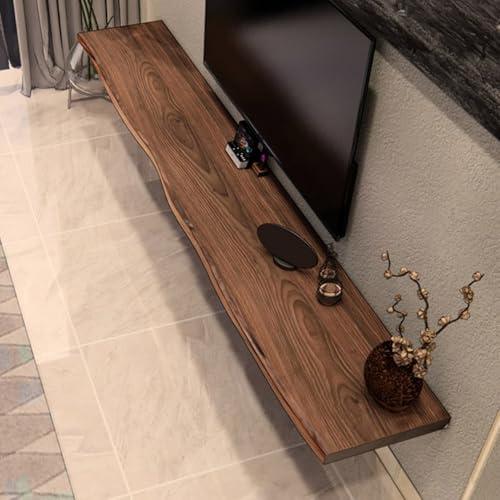 CUXAHO TV Lowboard TV Board hängend,Vintage TV-Schrank zur Wandmontage,Retro Fernsehtisch für Fernseher Fernsehtisch Lowboard Fernsehschrank(Brown,140x30cm)