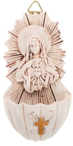 Alipis Sturdy Holy Water Font Wall Decor Catholic Church Wall Hanging Faith Home Decor