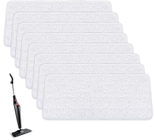 8 Stück Ersatzbezüge Pads für Vilada Dampfreiniger XXL, Waschbar Mikrofaser Ersatzbezug für Vilada Steam PLUS XXL Dampfreiniger, Wiederverwendbar Ersatzbezug für Vilada Dampfreiniger Ersatzbezüge