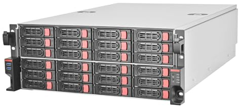SilverStone Technology RM43-324-RS, Châssis de Stockage à Montage en Rack pour Disque Dur/SSD 2,5/3,5 24 Baies 4U avec Interface Mini-SAS HD SFF-8643 12 GB/s
