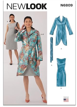 New Look Sewing Pattern UN6809A Misses' Jacket, Belt and Dress with Petite Lines A (8-10-12-14-16-18-20)