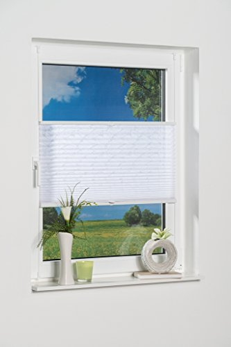 Khome Klemmfix-Plissee, Ausbrenner Stoff, weiß, 120 x 130 cm (B x L)